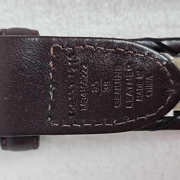 Fossil | Men's Classic Brown Woven Roller Leather Silver Tone Buckle Belt Sz 38 - Picture 4 of 13